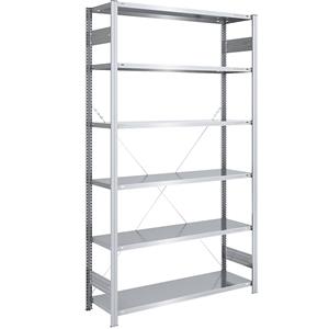 EUROKRAFTpro Grootvak-inhaakstelling, verzinkt, hoogte 2500 mm, veldlast 1000 kg, basisstelling, b x d = 1300 x 500 mm