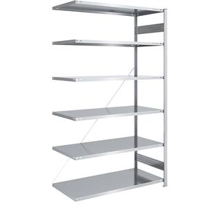EUROKRAFTpro Grootvak-inhaakstelling, verzinkt, hoogte 2500 mm, veldlast 1000 kg, aanbouwstelling, b x d = 1300 x 800 mm