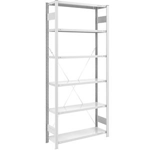 EUROKRAFTpro Magazijn inhaakstelling, lichtgrijs RAL 7035, lichte constructie, stellinghoogte 2500 mm, basisstelling, breedte x diepte = 1000 x 400 mm