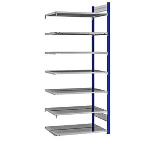 hofe Ordner-inhaakstelling, dubbelzijdig, hoogte 2350 mm, b x d = 1000 x 600 mm, aanbouwstelling, blauw/verzinkt