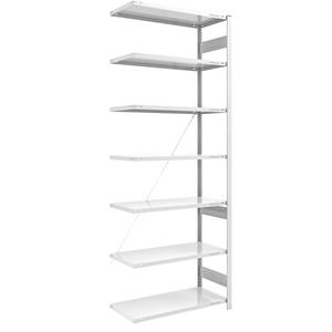 EUROKRAFTpro Magazijn inhaakstelling, lichtgrijs RAL 7035, lichte constructie, stellinghoogte 3000 mm, aanbouwstelling, breedte x diepte = 1000 x 600 mm