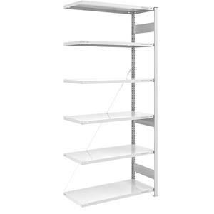 EUROKRAFTpro Magazijn inhaakstelling, lichtgrijs RAL 7035, middelzware constructie, stellinghoogte 2500 mm, aanbouwstelling, breedte x diepte = 1000 x 600 mm