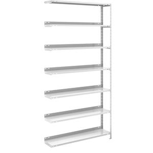 Hofe Akten-Schraubregal, lichtgrau RAL 7035 Regalhöhe 2200 mm Anbauregal, Breite x Tiefe 1000 x 300 mm