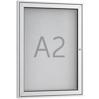 WSM Informatiebord voor affiches, A2, puntig, aluminiumkleurig/zilverkleurig