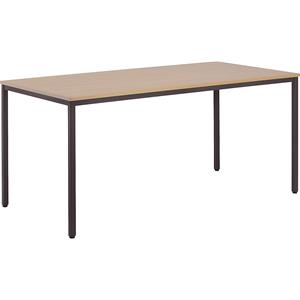 EUROKRAFTbasic Multifunctionele tafel, h x b x d = 720 x 1600 x 800 mm, blad beukenhoutdecor, frame grijsbruin