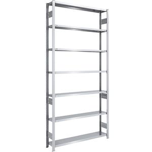 EUROKRAFTpro Magazijn inhaakstelling, verzinkt, h x b = 3000 x 1300 mm, met 7 stalen legborden, basisstelling, vakdraagvermogen 175 kg, diepte 300 mm