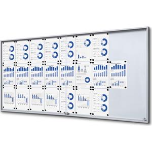 EUROKRAFTpro Vitrinekast met schuifdeuren, uitwendige afmetingen: b x h x d = 2006 x 947 x 50 mm, metalen achterwand