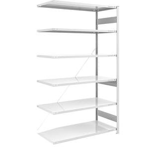 EUROKRAFTpro Grootvak-inhaakstelling, lichtgrijs RAL 7035, stellinghoogte 2500 mm, veldlast 2500 kg, aanbouwstelling, breedte x diepte = 1300 x 800 mm
