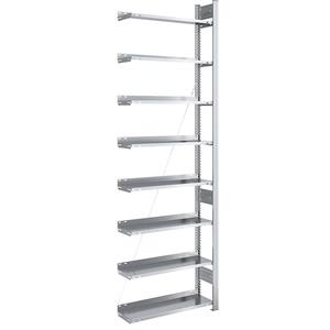 Hofe Akten-Steckregal, verzinkt Regalhöhe 2700 mm, einseitig Anbauregal, BxT 750 x 300 mm