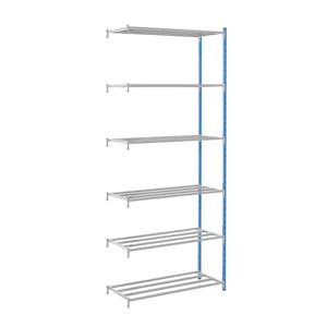 Steckregal mit Rohr-Fachböden HxBxT 2496 x 990 x 500 mm, Anbauregal