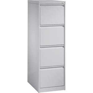 C+P Kaartsysteemkast ACURADO, 1 rij, 4 laden, blank aluminiumkleurig