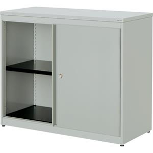 mauser Schuifdeurkast, h x b x d = 830 x 1000 x 432 mm, kunststof blad, 1 legbord, lichtgrijs / lichtgrijs / lichtgrijs