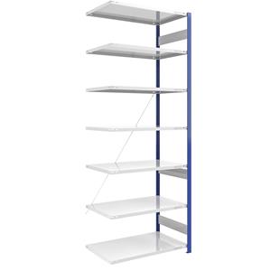 EUROKRAFTpro Magazijn-inhaakstelling, stellingstaander blauw, h x b = 3000 x 1000 mm, legbord lichtgrijs, aanbouwstelling, diepte 800 mm