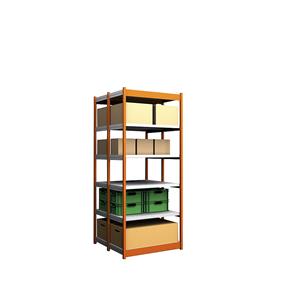 hofe Robuuste inhaakstelling, dubbelzijdig, stellinghoogte 2500 mm, oranje / verzinkt, legbordbreedte 1025 mm, basisstelling, breedte x diepte = 1025 x 500 mm