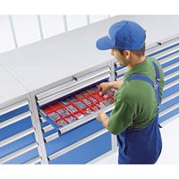EUROKRAFTpro Schubladenschrank Höhe x Breite x Tiefe 1200 x 1300 x 750 mm 8 Schubladen, Tragkraft je 200 kg