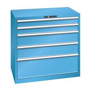 LISTA Ladekast met 5 laden, b x d x h = 1023 x 725 x 1000 mm, lichtblauw
