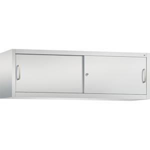 C+P ACCURADO opzetkast met schuifdeuren, h x b x d = 500 x 1600 x 400 mm, lichtgrijs