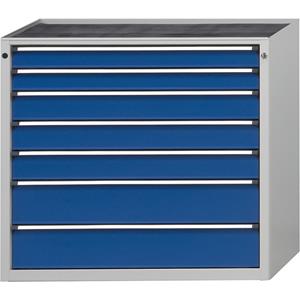 ANKE Schubladenschrank ohne Platte Breite 1060 mm, Schubladentraglast 200 kg 7 Schubladen, Front enzianblau