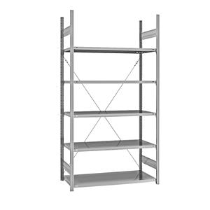 EUROKRAFTpro Legbord inhaakstelling, verzinkt, stellinghoogte 2350 mm, legbordbreedte 1215 mm, basisstelling, legborddiepte 650 mm