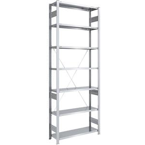 EUROKRAFTpro Magazijn inhaakstelling, verzinkt, middelzware constructie, stellinghoogte 3000 mm, basisstelling, breedte x diepte = 1000 x 400 mm