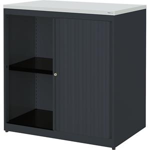 mauser Roldeurkast, h x b x d = 830 x 800 x 432 mm, kunststof blad, 1 legbord, antracietgrijs / antracietgrijs / lichtgrijs