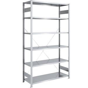 EUROKRAFTpro Grootvak-inhaakstelling, verzinkt, hoogte 2500 mm, veldlast 1000 kg, basisstelling, b x d = 1300 x 600 mm