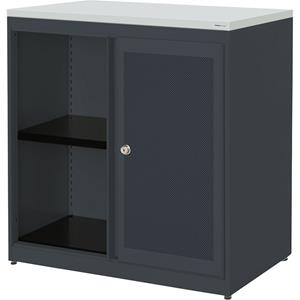 mauser Schuifdeurkast, akoestisch effect, kunststof blad, h x b x d = 830 x 800 x 432 mm, 1 legbord, antracietgrijs / antracietgrijs / lichtgrijs