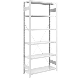 EUROKRAFTpro Magazijn inhaakstelling, lichtgrijs RAL 7035, lichte constructie, stellinghoogte 2500 mm, basisstelling, breedte x diepte = 1000 x 500 mm