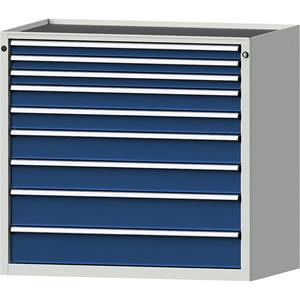 ANKE Schubladenschrank BxT 1060 x 675 mm 9 Schubladen, Höhe 980 mm, Front enzianblau