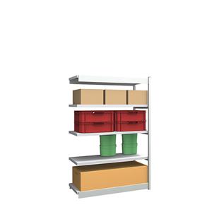 hofe Robuuste inhaakstelling, enkelzijdig, stellinghoogte 2000 mm, lichtgrijs / verzinkt, legbordbreedte 1325 mm, aanbouwstelling, breedte x diepte = 1325 x 500 mm