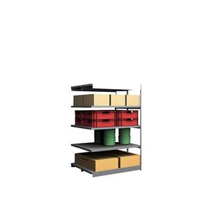 hofe Robuuste inhaakstelling, dubbelzijdig, stellinghoogte 2000 mm, lichtgrijs / verzinkt, legbordbreedte 1025 mm, aanbouwstelling, breedte x diepte = 1025 x 500 mm