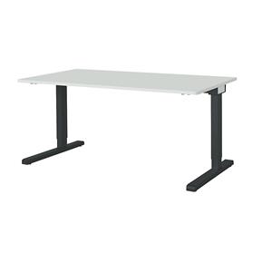 mauser Rechthoekige tafel, C-voet, b x d = 1600 x 800 mm, blad lichtgrijs, onderstel antracietgrijs
