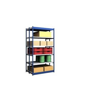 hofe Robuuste inhaakstelling, dubbelzijdig, stellinghoogte 2500 mm, blauw / verzinkt, legbordbreedte 1325 mm, basisstelling, breedte x diepte = 1325 x 400 mm