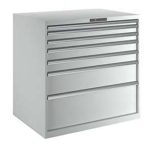 LISTA Ladekast met 7 laden, b x d x h = 1023 x 725 x 1000 mm, lichtgrijs