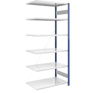 EUROKRAFTpro Magazijn-inhaakstelling, stellingstaander blauw, h x b = 2500 x 1000 mm, legbord lichtgrijs, aanbouwstelling, diepte 800 mm