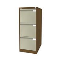 Bisley Hängeregistraturschrank, 1-bahnig 3 Schübe, DIN A4 sepiabraun/creme