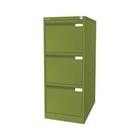 Bisley Hängeregistraturschrank, 1-bahnig 3 Schübe, DIN A4 grün
