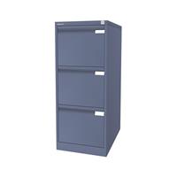 Bisley Hängeregistraturschrank, 1-bahnig 3 Schübe, DIN A4 blau
