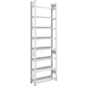 hofe Dossier-inhaakstelling, RAL 7035, stellinghoogte 2700 mm, enkelzijdig, basisstelling, b x d = 750 x 300 mm