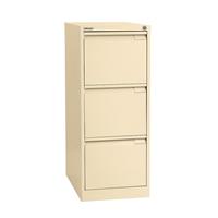 Bisley Hängeregistraturschrank, 1-bahnig 3 Schübe, DIN A4 hellelfenbein