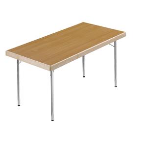 Inklapbare tafel, 4 voetsframe, 1500 x 800 mm, frame verchroomd, blad beukenhoutdecor