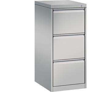 C+P Hangmappenkast ACURADO, 1 rij, 3 laden, blank aluminiumkleurig