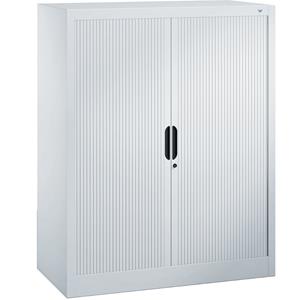 Cp Rollladenschrank mit Horizontal-Jalousie HxBxT 1230 x 1000 x 420 mm, 2 Fachböden, 3 Ordnerhöhen weißaluminium