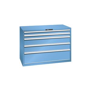 LISTA Ladekast met 5 laden, b x d x h = 1431 x 725 x 1000 mm, lichtblauw