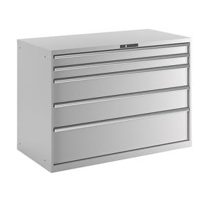 LISTA Ladekast met 5 laden, b x d x h = 1431 x 725 x 1000 mm, lichtgrijs