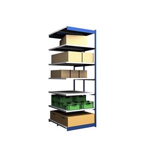 hofe Robuuste inhaakstelling, dubbelzijdig, stellinghoogte 3000 mm, blauw / verzinkt, legbordbreedte 1025 mm, aanbouwstelling, breedte x diepte = 1025 x 600 mm