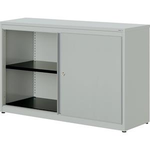 mauser Schuifdeurkast, h x b x d = 830 x 1200 x 432 mm, kunststof blad, 1 legbord, lichtgrijs / lichtgrijs / lichtgrijs