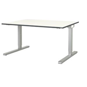 mauser Rechthoekige tafel, C-voet, b x d = 1600 x 900 mm, blad wit, onderstel aluminiumkleurig