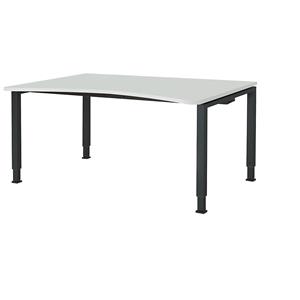 mauser Vrijvormtafel, in hoogte verstelbaar, breedte 1600 mm, blad lichtgrijs, onderstel antracietgrijs
