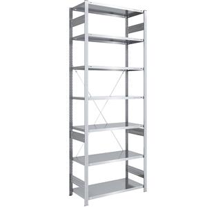EUROKRAFTpro Magazijn inhaakstelling, verzinkt, lichte constructie, stellinghoogte 3000 mm, basisstelling, breedte x diepte = 1000 x 600 mm
